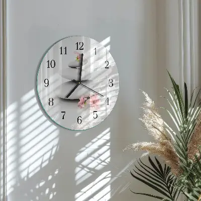 Ronde glas klok Stenen