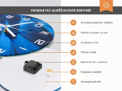Ronde glazen klok Water