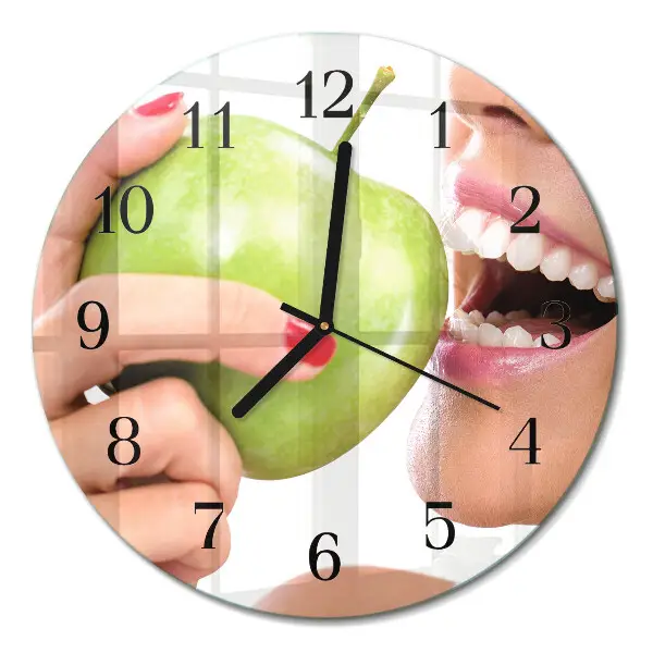 Klok glas met opdruk rond Appel