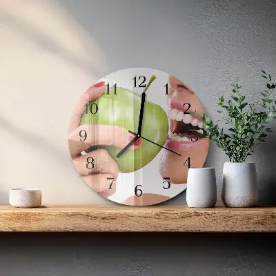 Klok glas met opdruk rond Appel