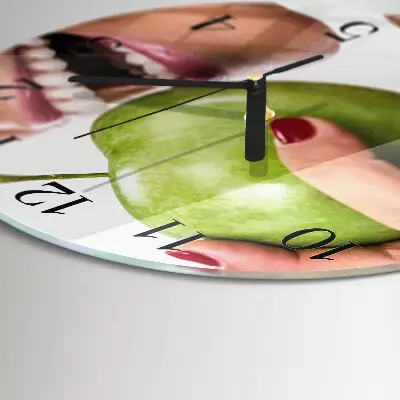 Klok glas met opdruk rond Appel