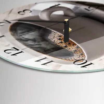 Wandklok glas decoratie rond Koffie
