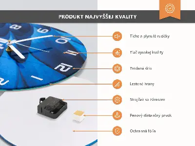 Wandklok glas decoratie rond Koffie