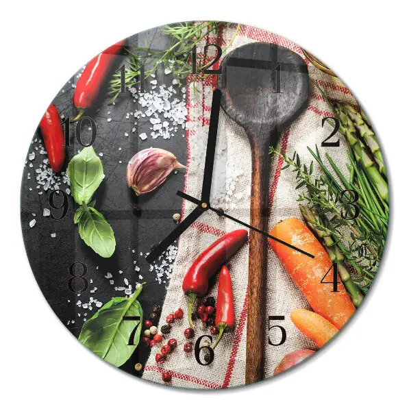 Klok glas met opdruk rond Specerijen