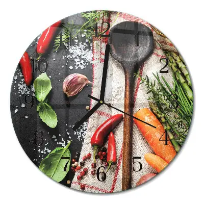 Klok glas met opdruk rond Specerijen