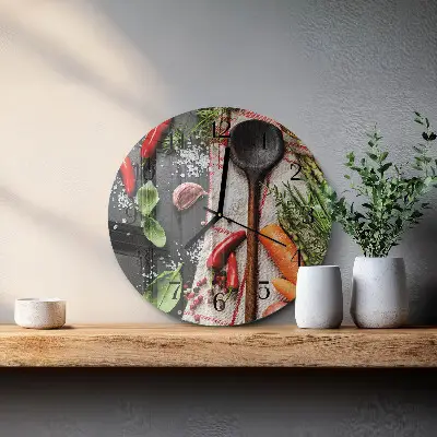 Klok glas met opdruk rond Specerijen