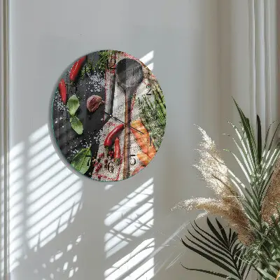 Klok glas met opdruk rond Specerijen