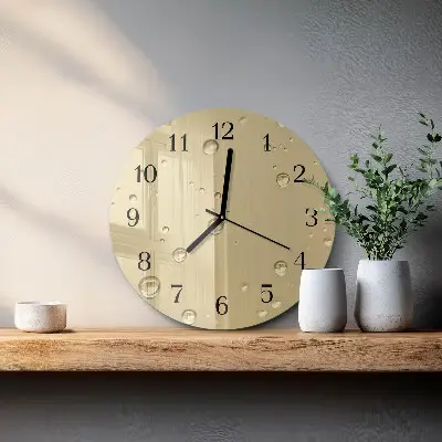 Ronde glazen wandklok Druppels
