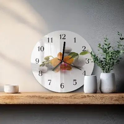Klok glas met opdruk rond Orchidee