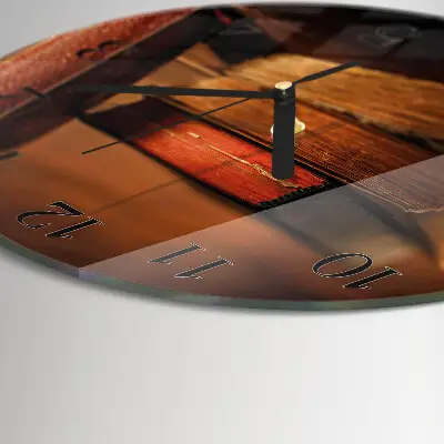 Wandklok glas decoratie rond Boek