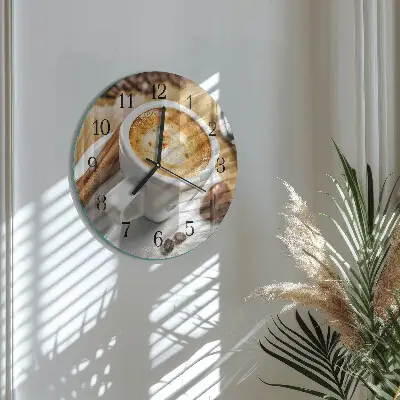 Klok glas met opdruk rond Koffie