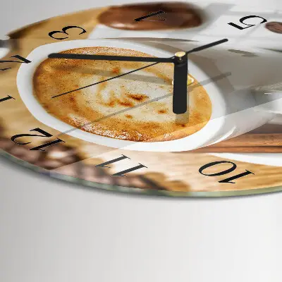 Klok glas met opdruk rond Koffie