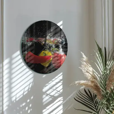 Ronde glas klok Peper