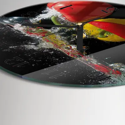 Ronde glas klok Peper