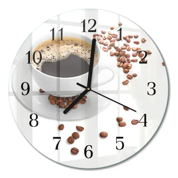 Ronde glas klok Koffie