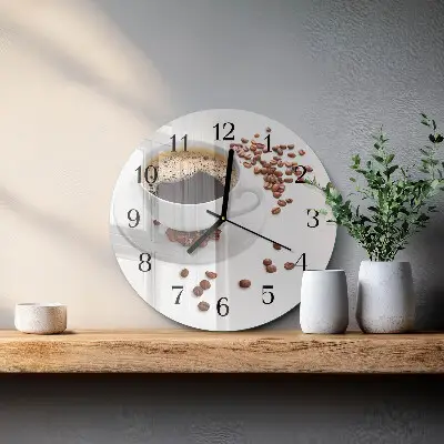 Ronde glas klok Koffie