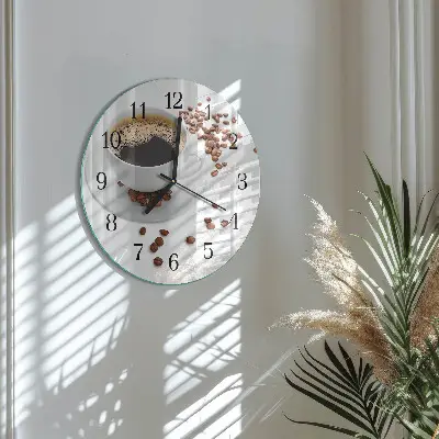 Ronde glas klok Koffie