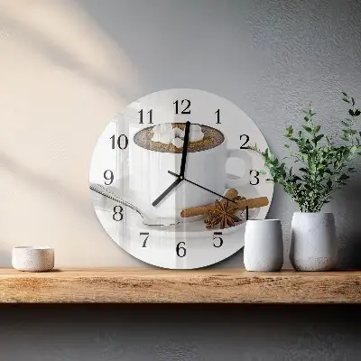 Ronde glazen wandklok Chocolade