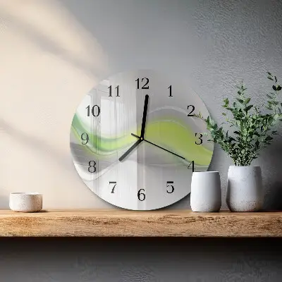 Ronde glazen wandklok Golven van kleur