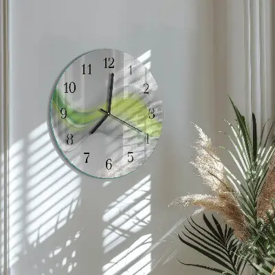 Ronde glazen wandklok Golven van kleur