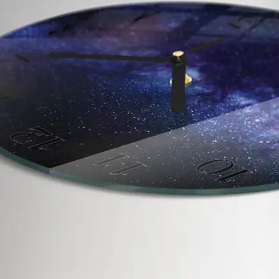 Wandklok glas decoratie rond Melkwegstelsel