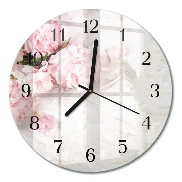 Ronde glazen klok Bloemen