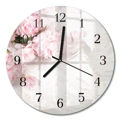Ronde glazen klok Bloemen
