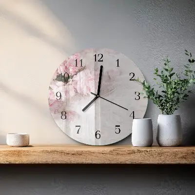 Ronde glazen klok Bloemen