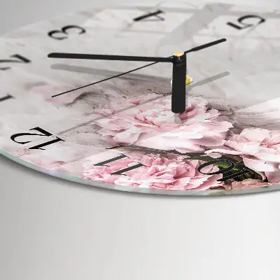 Ronde glazen klok Bloemen
