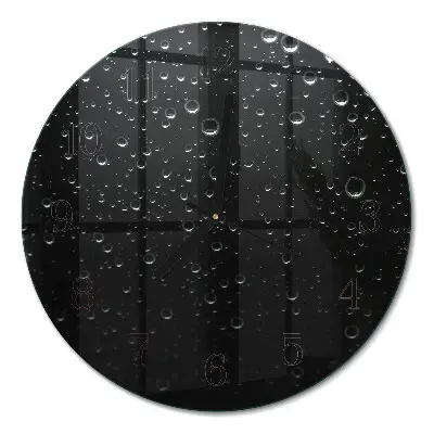Wandklok glas decoratie rond Druppels