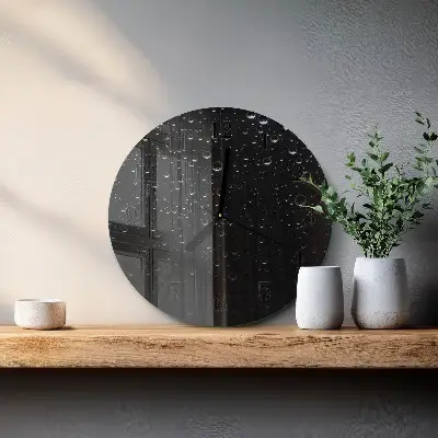 Wandklok glas decoratie rond Druppels
