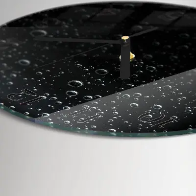 Wandklok glas decoratie rond Druppels