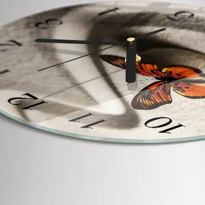 Klok glas met opdruk rond Vlinder