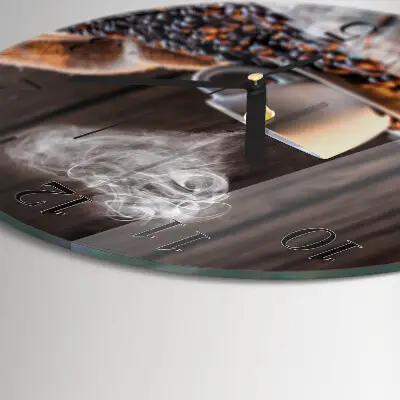 Ronde glas klok Liefde voor koffie