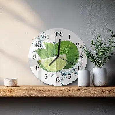 Wandklok glas decoratie rond Calciumcarbonaat