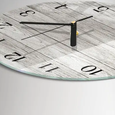 Ronde glas klok Grijze borden