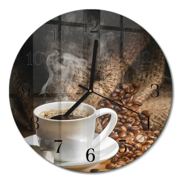 Ronde glazen klok Koffie