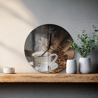 Ronde glazen klok Koffie