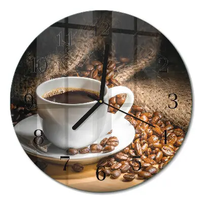 Ronde glas klok Koffie