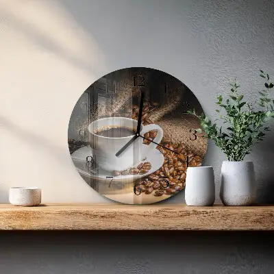 Ronde glas klok Koffie