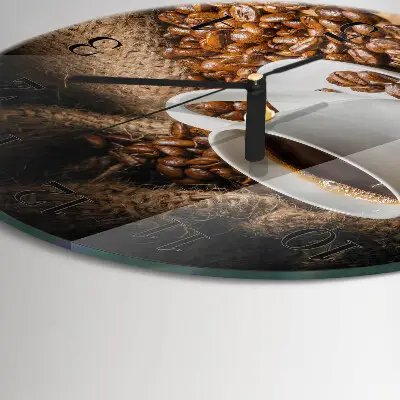 Ronde glas klok Koffie