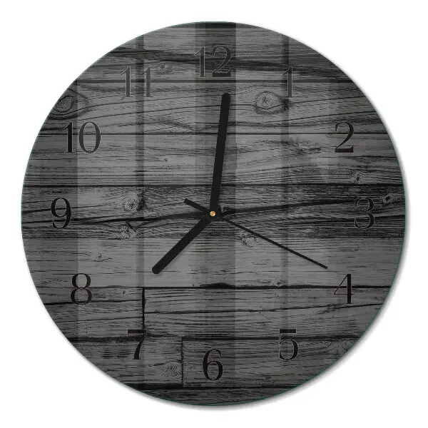 Ronde glazen klok Hout