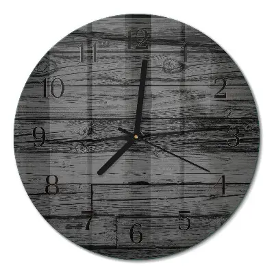 Ronde glazen klok Hout