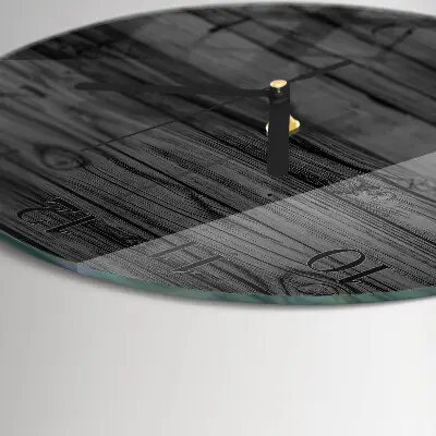Ronde glazen klok Hout