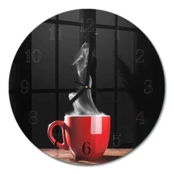 Ronde glas klok Een kopje koffie