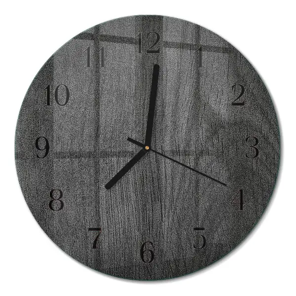 Klok glas met opdruk rond Hout