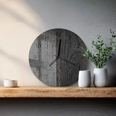 Klok glas met opdruk rond Hout
