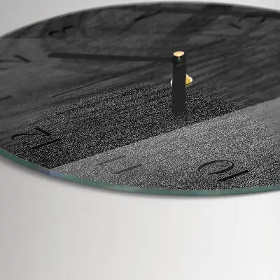 Klok glas met opdruk rond Hout