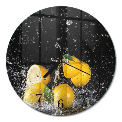 Ronde glas klok Citroenen