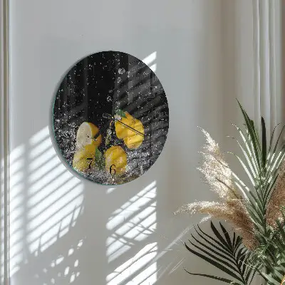 Ronde glas klok Citroenen